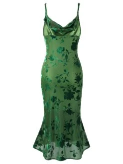Green 1930s Floral Vintage Dress -Women's Fashion Sales 001 2 a09ee006 c276 4c3a 8a18 93d83606e9b9
