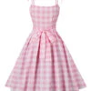 [Plus Size] Pink 1950s Plaid Strap Dress -Women's Fashion Sales 03 ee423a86 5d06 4f7a a825 bb412debaecc