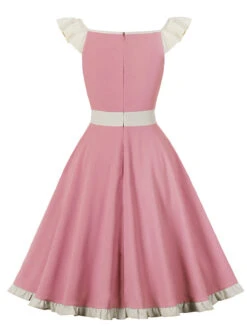 Pink 1950s Sweetheart Collar Bow Swing Dress -Women's Fashion Sales 04 d6232541 4917 4ae1 9120 6add9d88d6b0