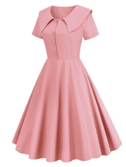 1950s Solid Lapel Swing Dress -Women's Fashion Sales 06 eceade7e e531 493f 89b5 7fd5fa9aa751