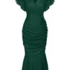 1930s Ruffle Lace-up Fishtail Dress -Women's Fashion Sales 1 2