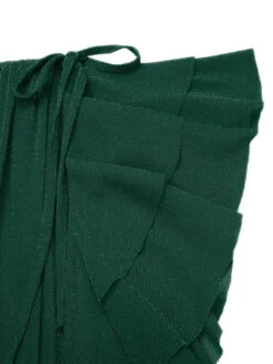 1930s Ruffle Lace-up Fishtail Dress 12 1930s Ruffle Lace-up Fishtail Dress -Women's Fashion Sales 1 4