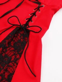 1980s Halloween Lace Patchwork Swing Dress -Women's Fashion Sales 12998441425 2087646882