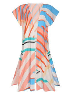 Bohemian Kimono Stripe Lace-Up Cover Up -Women's Fashion Sales 1J2A0948