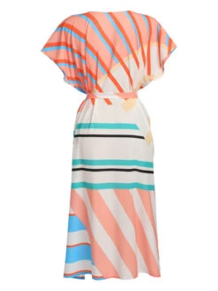 Bohemian Kimono Stripe Lace-Up Cover Up -Women's Fashion Sales 1J2A0967