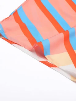 Bohemian Kimono Stripe Lace-Up Cover Up -Women's Fashion Sales 1J2A1075