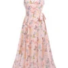 Light Pink Butterfly Strap Lace-up Vintage Dress -Women's Fashion Sales 1J2A7763