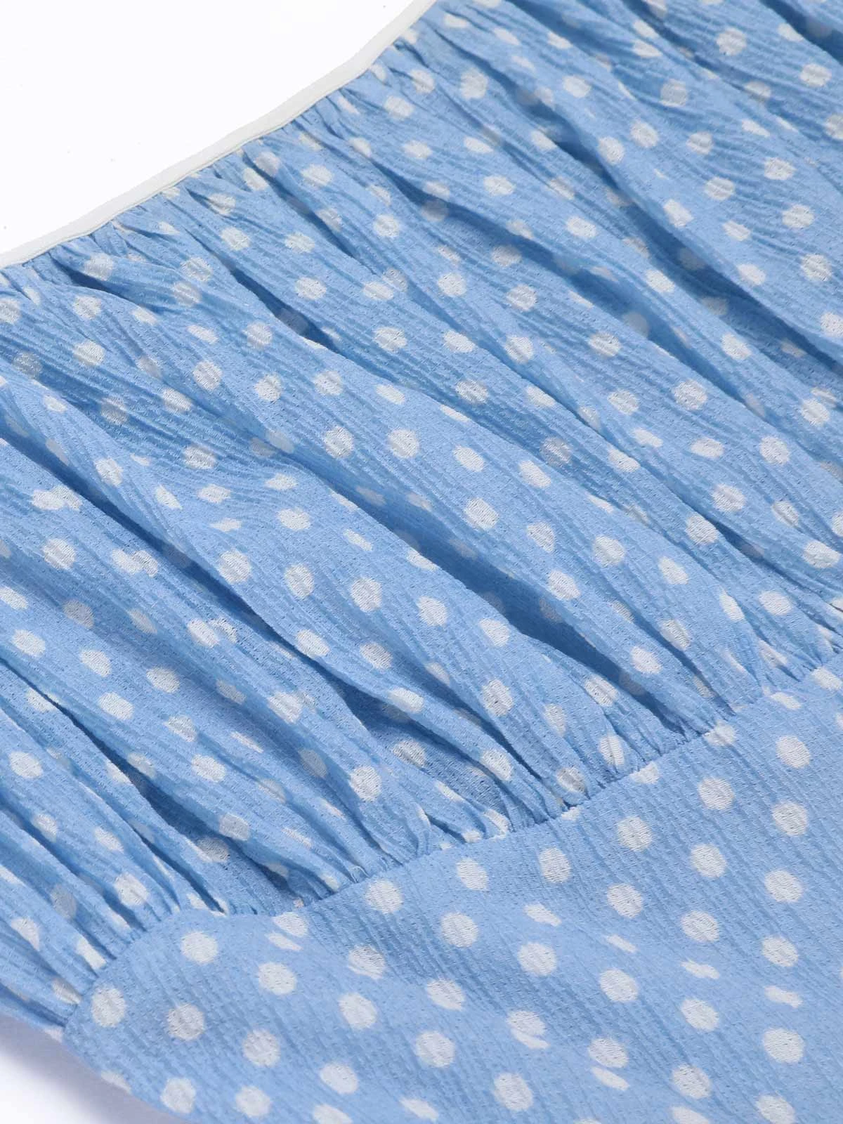 Sky Blue 1950s Strap Polka Dot Swing Dress 6 Sky Blue 1950s Strap Polka Dot Swing Dress - Image 4