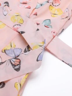 Light Pink Butterfly Strap Lace-up Vintage Dress -Women's Fashion Sales 1J2A8054