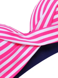 Pink & Blue 1950s Striped Halter Swimsuit -Women's Fashion Sales 1J2A9917 4