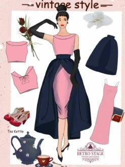 3PCS Pink 1960s Bow Blouse & Spaghetti Dress & Umbrella Skirt -Women's Fashion Sales 1 1bab6121 535b 4bcd 8c19 4d53fae85371