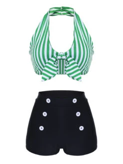 [Pre-Sale] Yellow 1950s Retro Halter Stripes Bikini Set -Women's Fashion Sales 1 ad84d3d2 27fe 4c36 88f9 ca1d1462fbe9 1