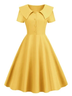 1950s Solid Lapel Swing Dress -Women's Fashion Sales 25 5b341ba5 cbd1 4b0d aa0e 920361c7d7cb
