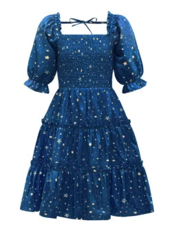 Blue 1950s Christmas Starry Sky Cake Lantern Parent-Child Dress -Women's Fashion Sales 2 87cbc124 12cc 45f8 84a1 8c25ab235393