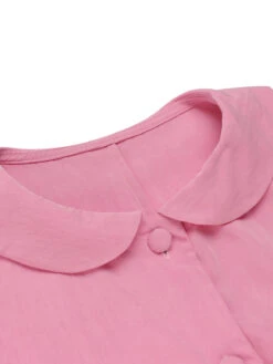 Pink 1950s Doll Collar Solid Dress -Women's Fashion Sales 4 0309429b 35d0 44ee a2d6 8d574d739a44