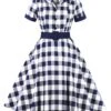 1950s Retro Contrast Short-Sleeved Lapel Dress -Women's Fashion Sales 4 0429066a b7c7 4259 b3b9 b0c4c8a55b2b