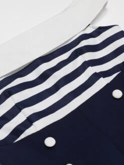 Navy Blue 1950s Patchwork Off-shoulder Striped Romper -Women's Fashion Sales 6 8d522de2 4c03 41ca b118 06f7d8bfcb5b