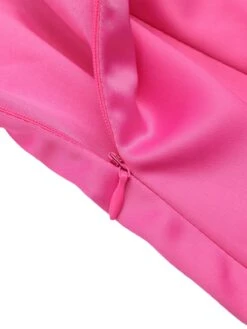 Rose Red 1960s Satin Solid Pencil Dress -Women's Fashion Sales 6 8e15e31c 771e 4734 8261 b4f52939a169