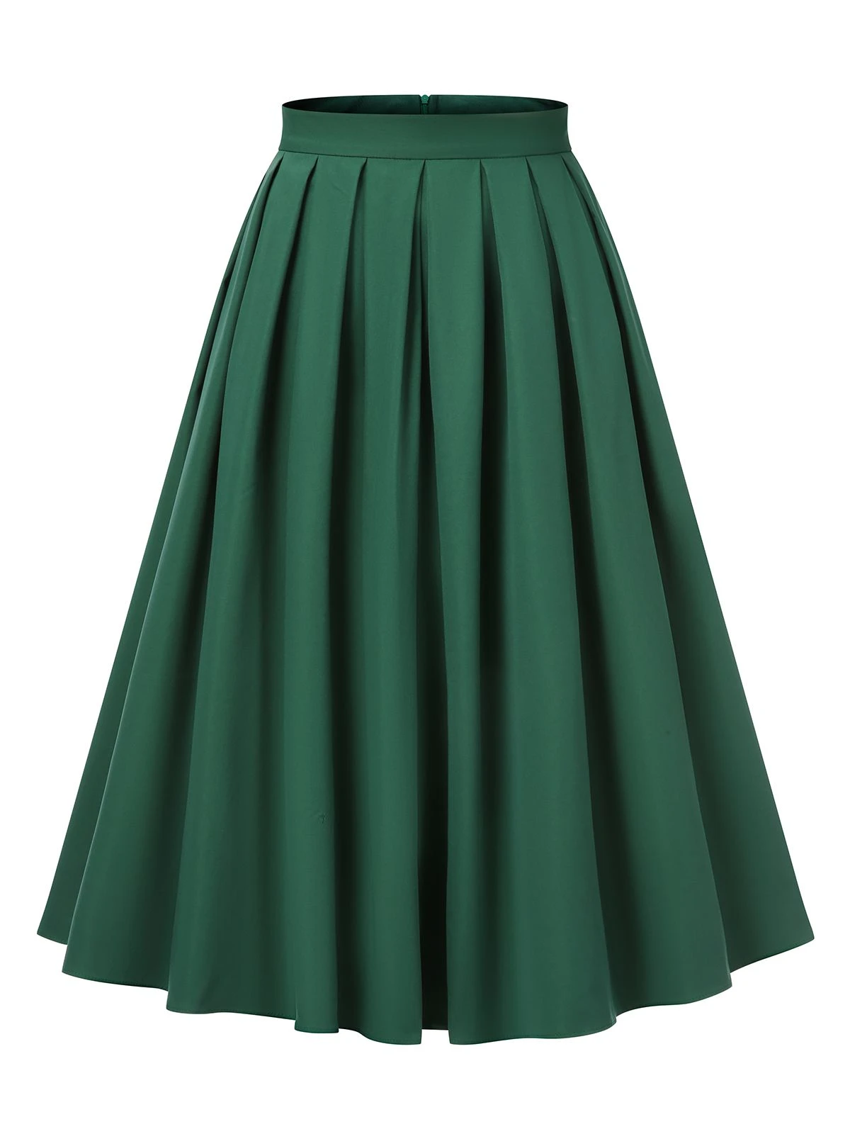 Green 1950s Solid Pleated Skirts 5 Green 1950s Solid Pleated Skirts - Image 3