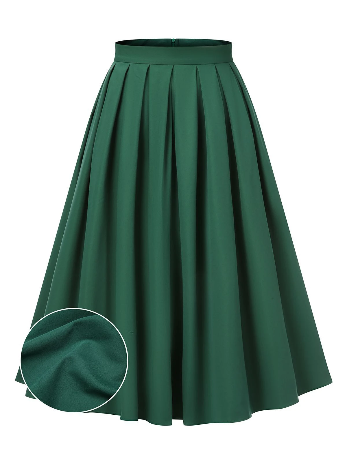 Green 1950s Solid Pleated Skirts 3 Green 1950s Solid Pleated Skirts
