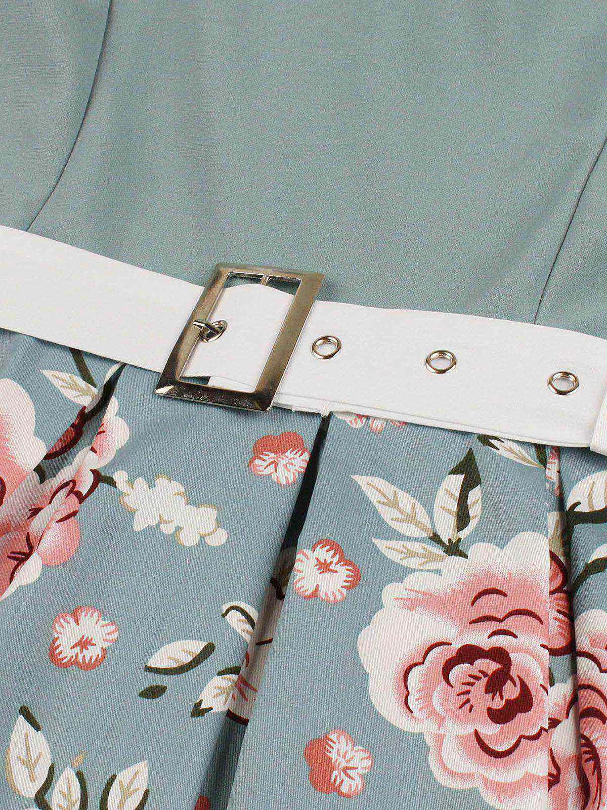 1950s Floral Patchwork Swing Dress 6 1950s Floral Patchwork Swing Dress - Image 4