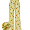 Yellow 1950s Sunflower Jacquard Pants 2 Yellow 1950s Sunflower Jacquard Pants -Women's Fashion Sales SCH000693 01