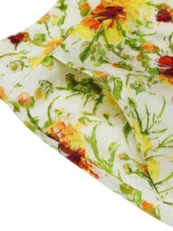 Yellow 1950s Sunflower Jacquard Pants -Women's Fashion Sales SCH000693 5