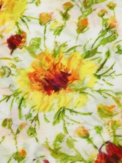 Yellow 1950s Sunflower Jacquard Pants -Women's Fashion Sales SCH000693 6