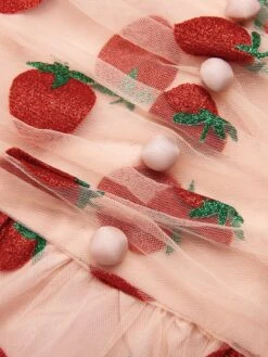 Pink 1950s Strawberry Mesh Swing Dress -Women's Fashion Sales SCH000702 6