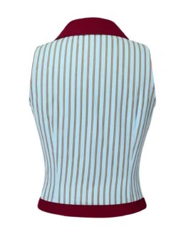2PCS 1950s Blue Stripes Patchwork Blouse & Red Solid Shorts -Women's Fashion Sales SCH000796 3 compressed 09c25e56 fb8b 4b7f 8990 bbf4327f7242