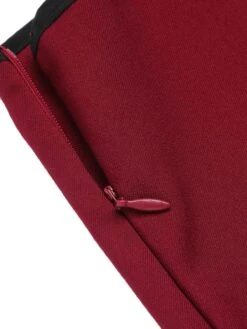 Red 1950s Elastic Waist Solid Shorts -Women's Fashion Sales SCH000798 5 compressed