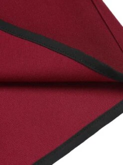 Red 1950s Elastic Waist Solid Shorts -Women's Fashion Sales SCH000798 6 compressed