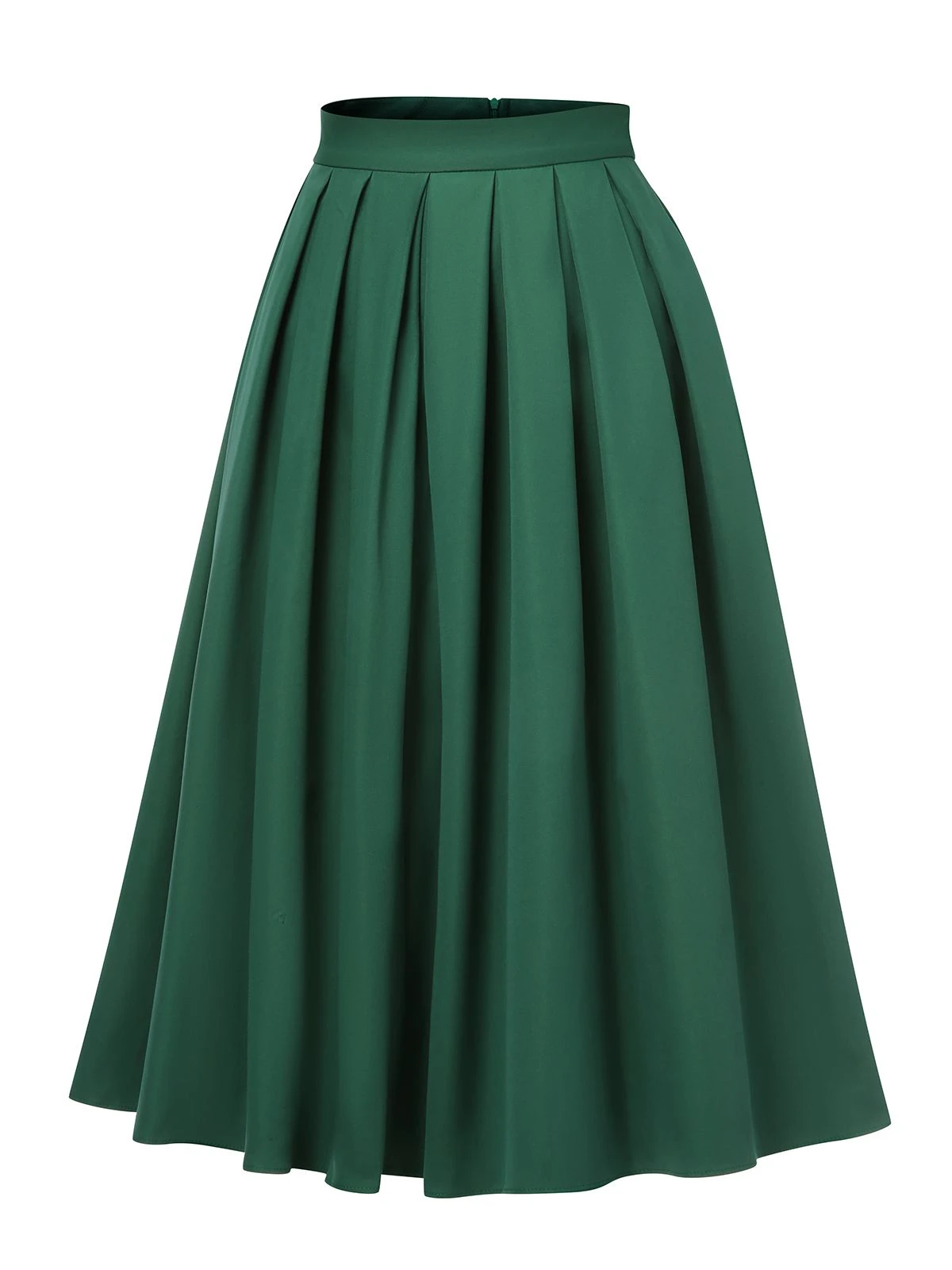 Green 1950s Solid Pleated Skirts 6 Green 1950s Solid Pleated Skirts - Image 4