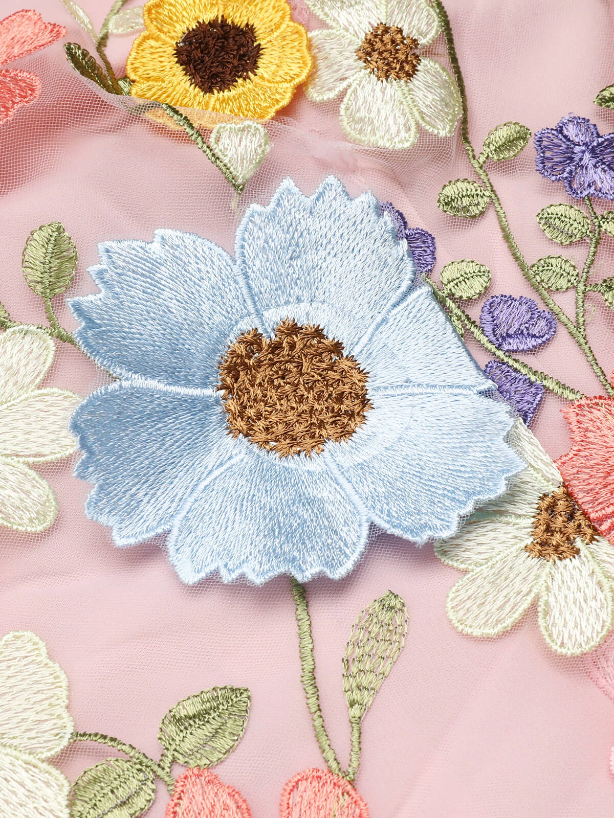 Pale Pink 1960s 3D Flower Mini Dress 7 Pale Pink 1960s 3D Flower Mini Dress - Image 5