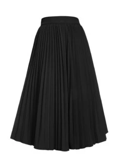 Black 1950s Elegant Pleated Skirt -Women's Fashion Sales SCH000907 3
