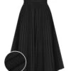 Black 1950s Elegant Pleated Skirt -Women's Fashion Sales SCH000907 7