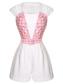 2PCS 1950s Pink Plaid Skirt & Romper With Belt -Women's Fashion Sales SCHL000021 1 46b7bc5f 67c5 41c2 a285 d02edbfc4774