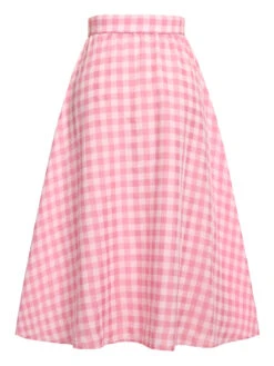 2PCS 1950s Pink Plaid Skirt & Romper With Belt -Women's Fashion Sales SCHL000092 3 8f3b3a80 a978 4315 942d 3e80d629bc16