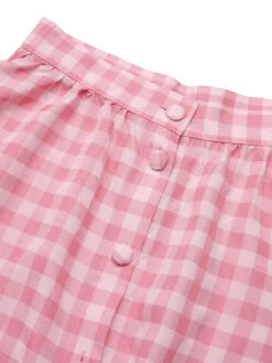 2PCS 1950s Pink Plaid Skirt & Romper With Belt -Women's Fashion Sales SCHL000092 4 06f36f9e fd97 4ff0 849a 3b09917e7293