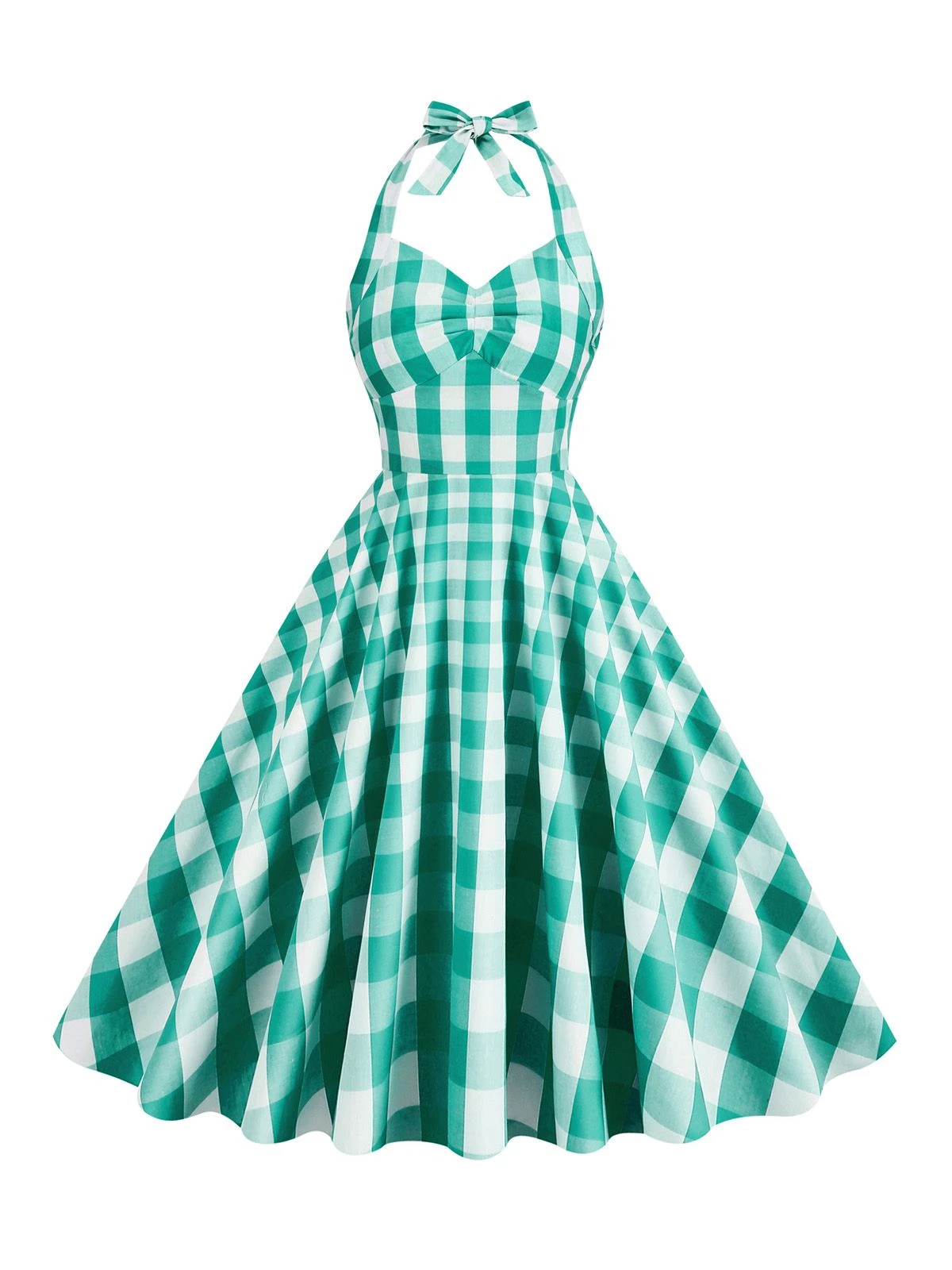 1950s Plaid Halter Swing Dress 10 1950s Plaid Halter Swing Dress - Image 8