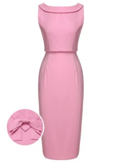3PCS Pink 1960s Bow Blouse & Spaghetti Dress & Umbrella Skirt -Women's Fashion Sales SCHL000172 01 04b8c05b bd19 4df4 86cb 116cc514dfc4