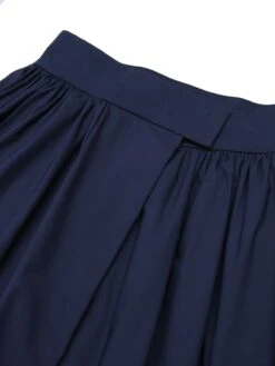 Dark Blue Gray 1960s Solid Umbrella Skirt -Women's Fashion Sales SCHL000173 3