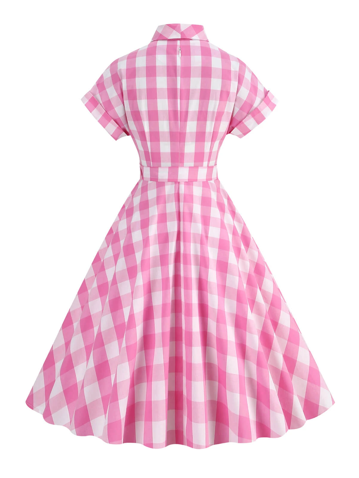1950s Plaid Bow Lapel Swing Dress 7 1950s Plaid Bow Lapel Swing Dress - Image 5