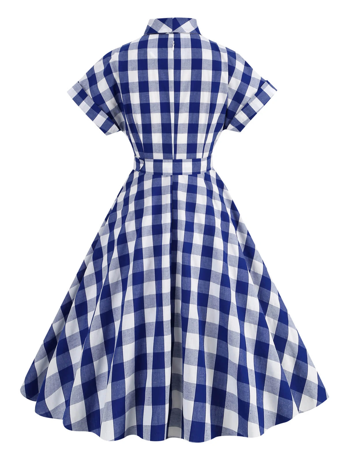1950s Plaid Bow Lapel Swing Dress 11 1950s Plaid Bow Lapel Swing Dress - Image 9