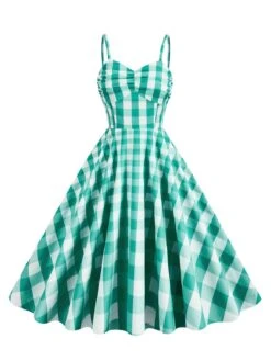 1950s Plaid Strap Swing Dress -Women's Fashion Sales SCHL001478 G 1