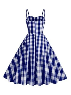 1950s Plaid Strap Swing Dress -Women's Fashion Sales SCHL001478 NB 2