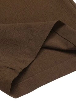 Dark Brown 1930s Buttoned Solid Shift Pants -Women's Fashion Sales SCHL002335 DBR 01 7 compressed