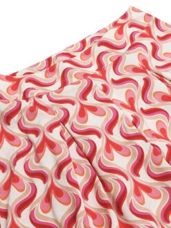 Red 1960s Heart Op Art Wide-Leg Pants -Women's Fashion Sales SCHL002340 4