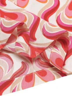 Red 1960s Heart Op Art Wide-Leg Pants -Women's Fashion Sales SCHL002340 6