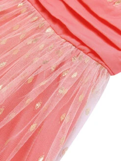 Coral Pink 1950s V-Neck Sequin Dress -Women's Fashion Sales SCHL002377 5